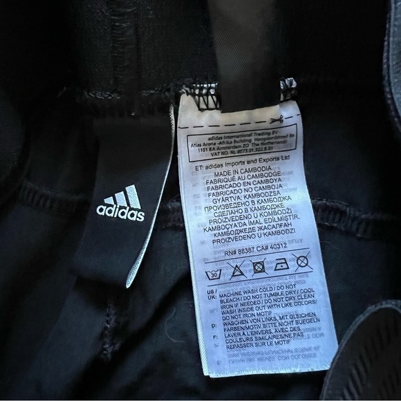 adidas Black 3-Stripes Leggings | Size Small | Athletic Fit - Picture 3 of 5